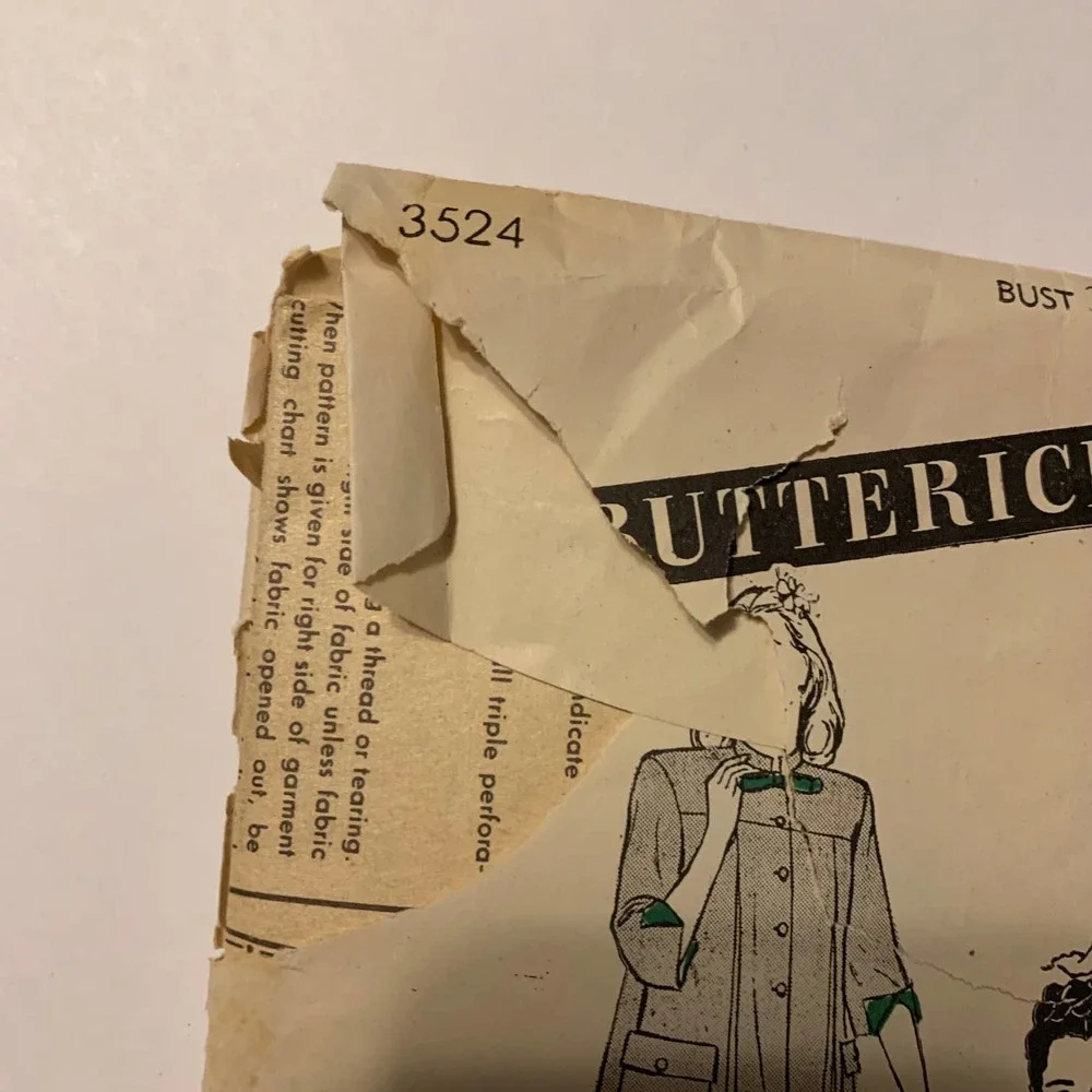 Butterick Vintage 1940's Sewing Pattern‎ #3524 Maternity Smock Size 14
